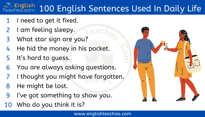 100 English Sentences Used In Daily Life