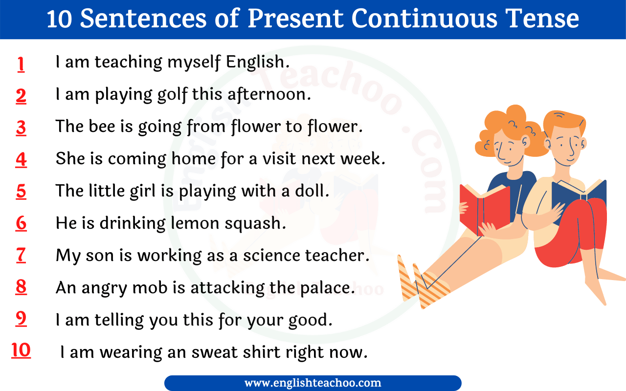 10 Sentences Of Present Continuous Tense EnglishTeachoo