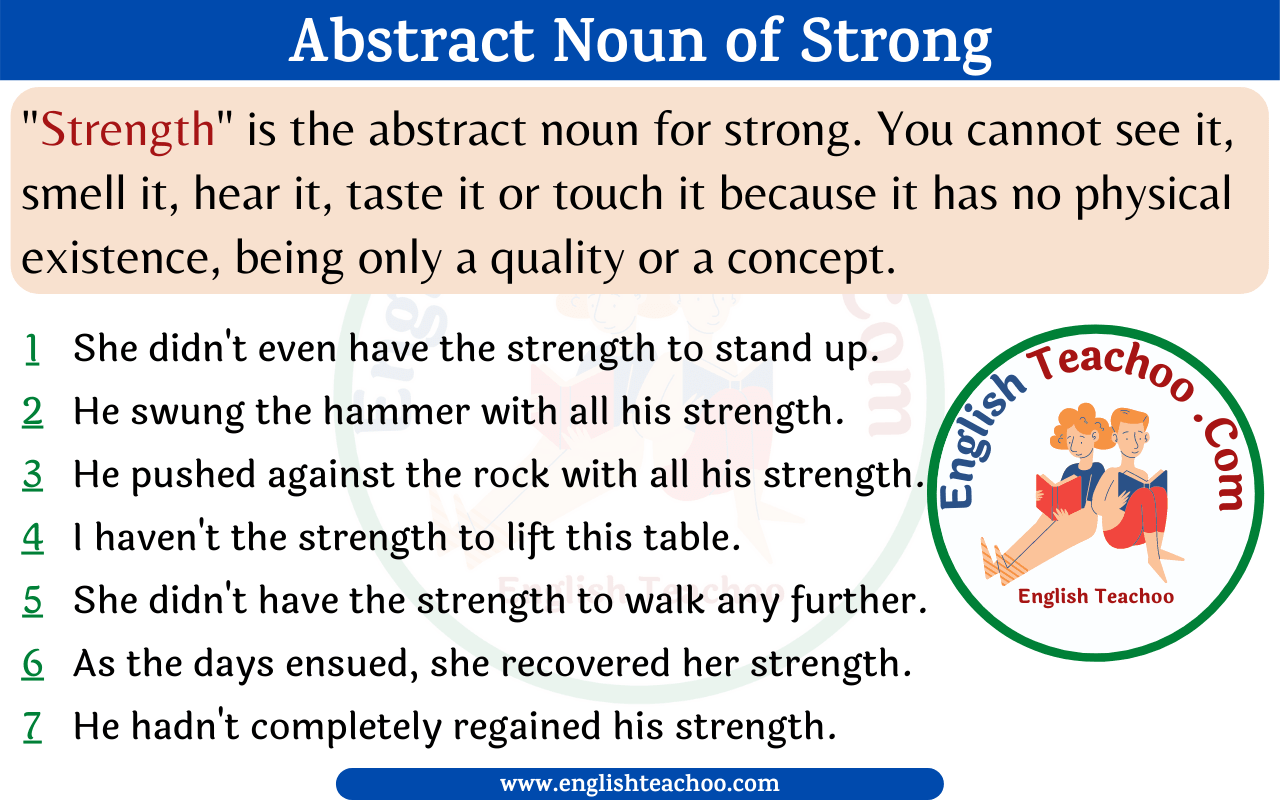 Abstract Noun Of Strong Abstract Noun For Strong EnglishTeachoo