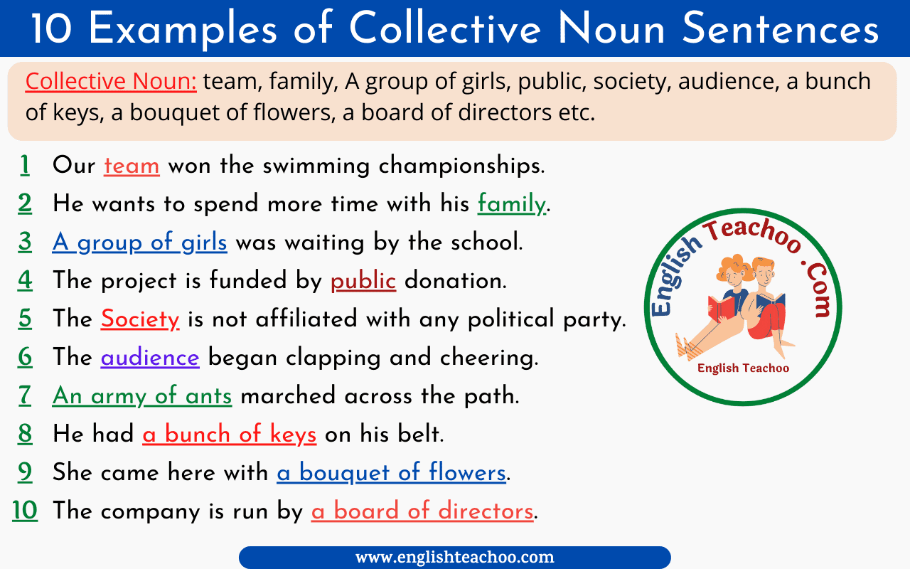 10 Examples Of Collective Noun In A Sentence EnglishTeachoo
