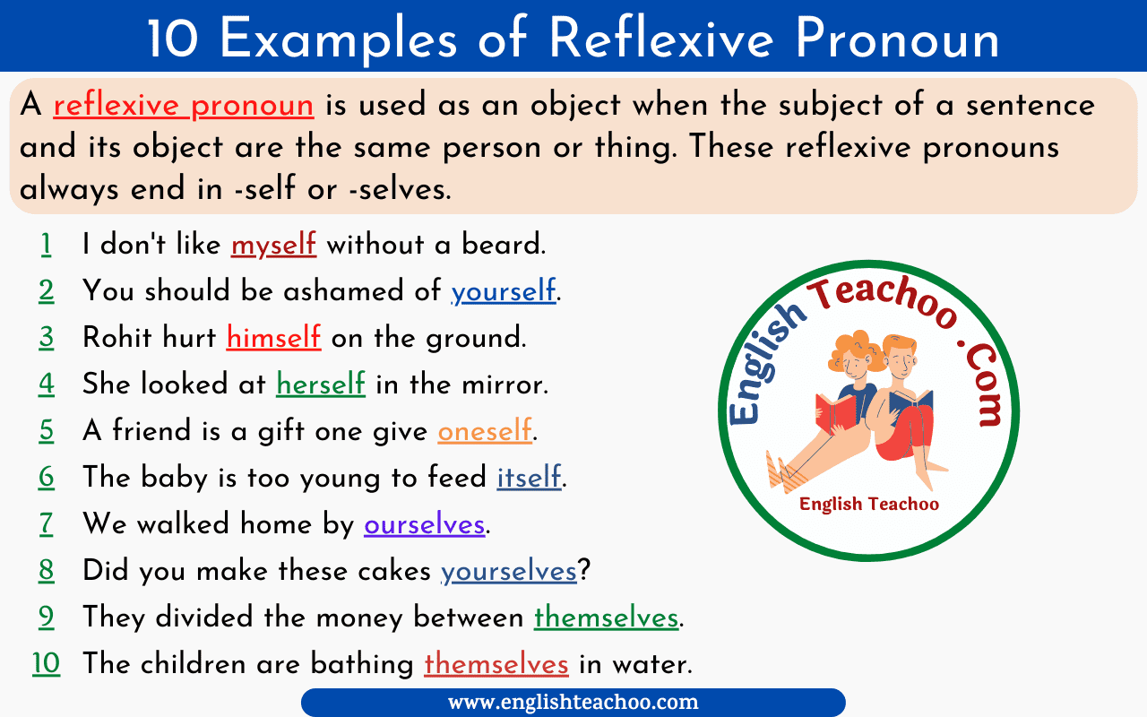 10 Examples Of Reflexive Pronoun In A Sentences Englishteachoo Images 