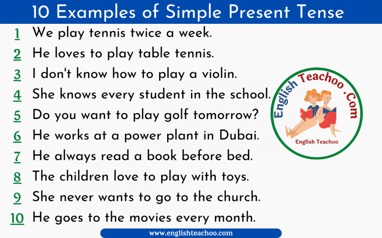 10 Examples Of Simple Present Tense Sentences EnglishTeachoo