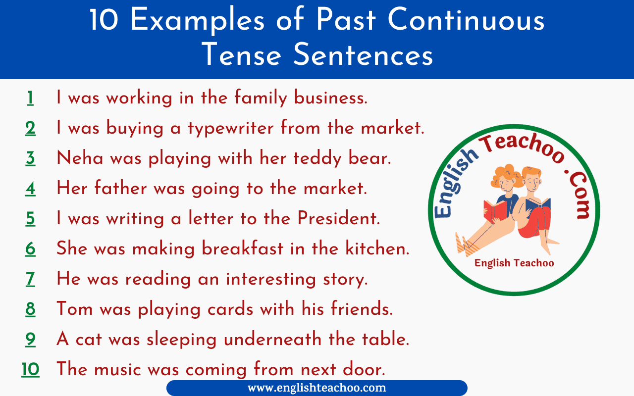10 Examples Of Past Continuous Tense Sentences EnglishTeachoo