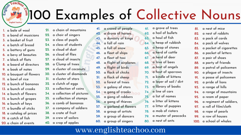 100 Examples of Collective Nouns - EnglishTeachoo