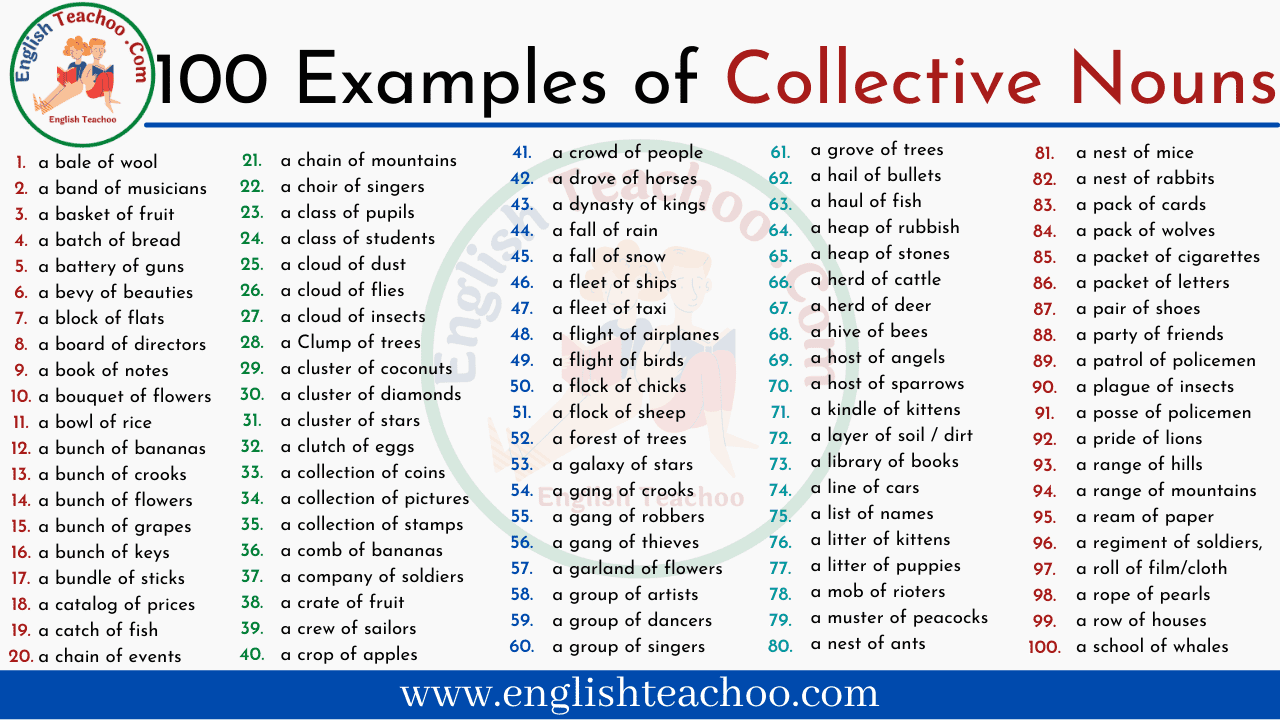 100 Examples Of Collective Nouns EnglishTeachoo