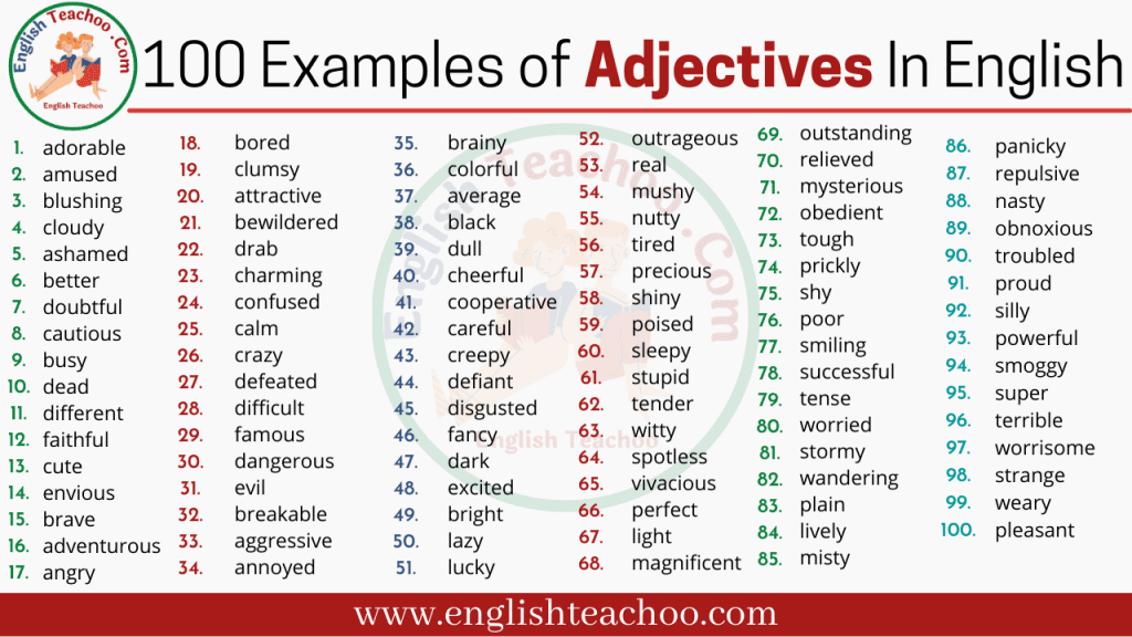 100-examples-of-adjectives-in-english-englishteachoo