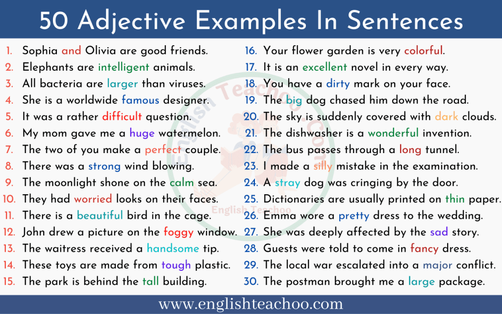 Positive Adjectives Examples Sentences