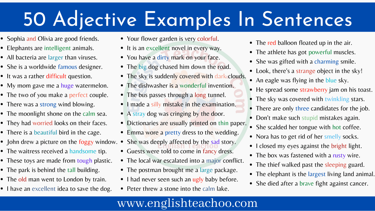 50 Adjective Examples In Sentences