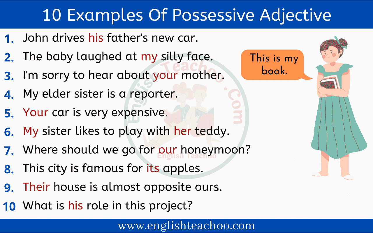 10 Examples Of Possessive Adjectives EnglishTeachoo