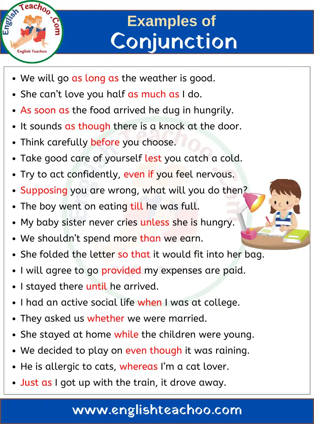 Conjunction Examples Sentences EnglishTeachoo