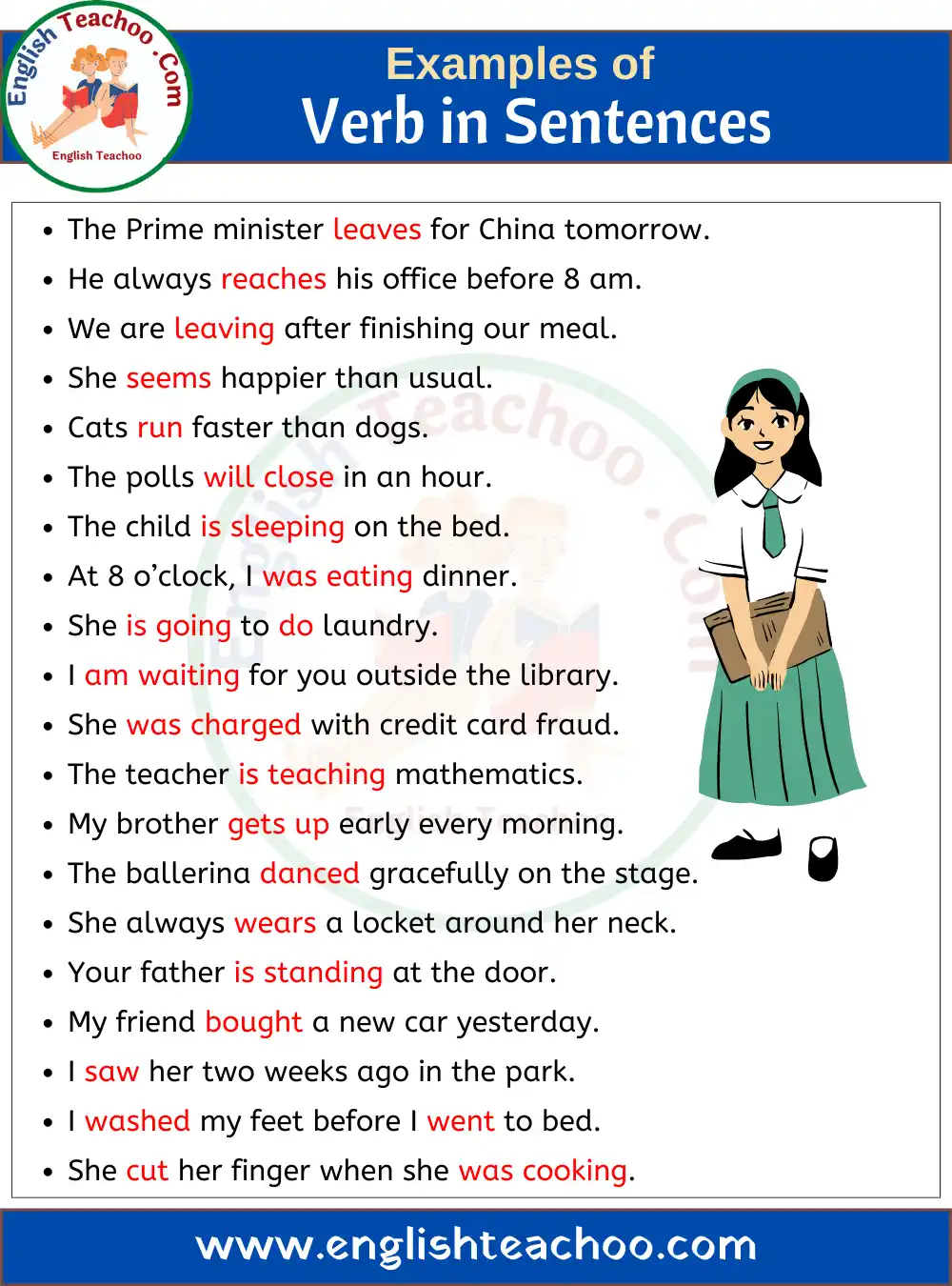 20 Examples Of Verb In Sentences EnglishTeachoo