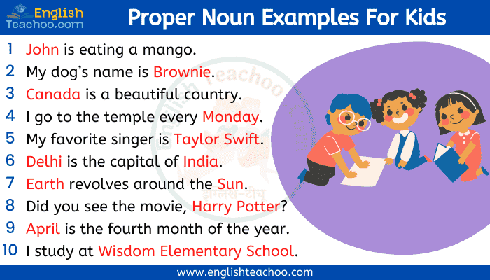 Proper Noun Examples For Kids EnglishTeachoo