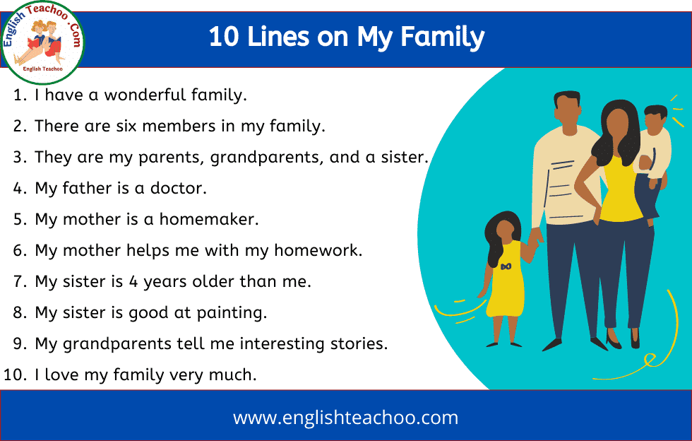 my family 10 lines easy essay
