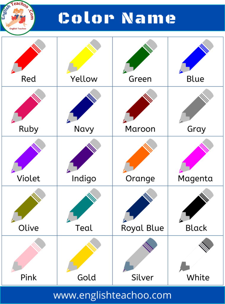 List of All Colour/Color With Name & Pictures In English - EnglishTeachoo