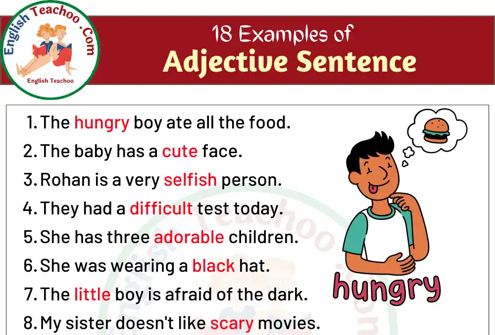 18 Examples Of Adjectives In Sentences Adjective Sentence Examples EnglishTeachoo