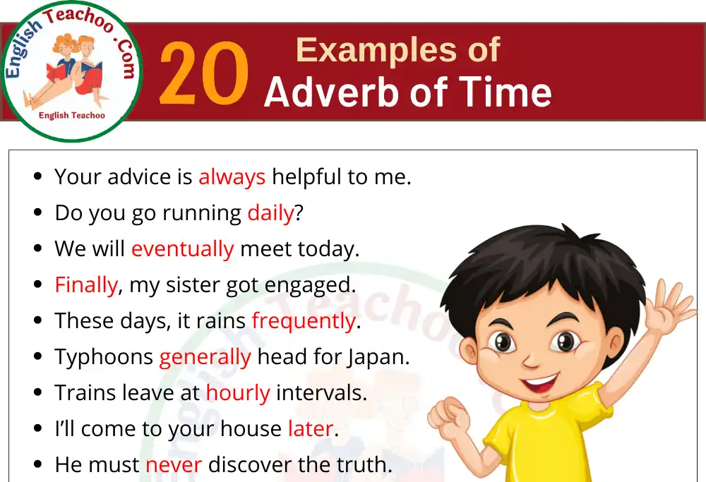 20 Examples of Adverbs of Time Sentences