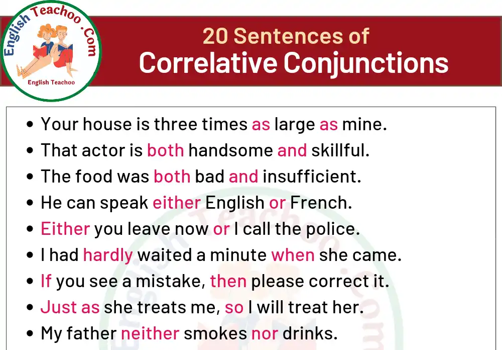 20 Examples Of Correlative Conjunctions In Sentences EnglishTeachoo