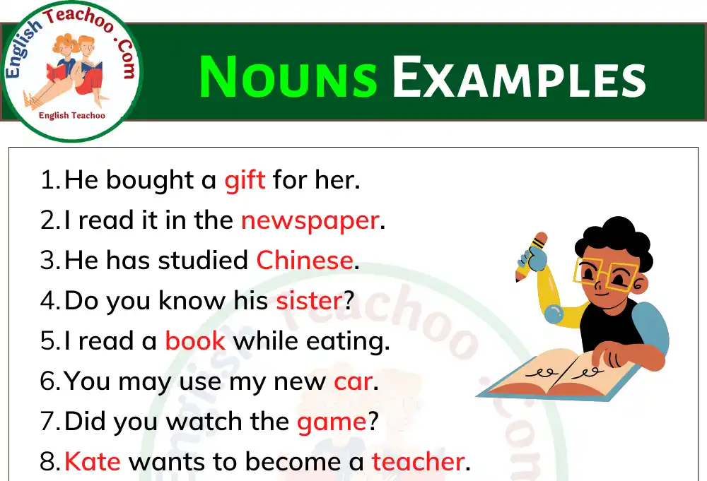 18 Examples Of Nouns In Sentences Nouns Sentence Examples 