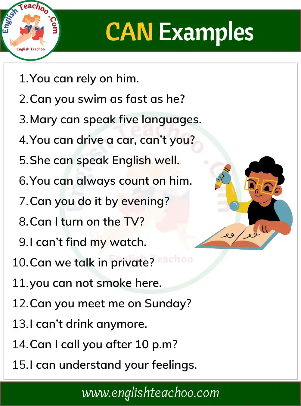 30 Examples Of CAN In A Sentence CAN Examples Sentences EnglishTeachoo