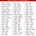 List Of Opposite Words In English